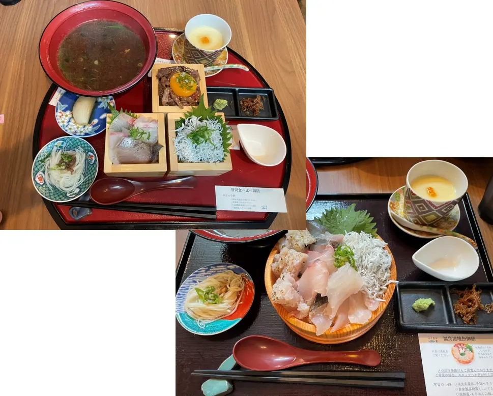 贅沢食べ比べ御膳と福良港地魚御膳